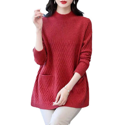 ✨🎁Halblanger Damen-Pullover mit halbhohem Halsausschnitt