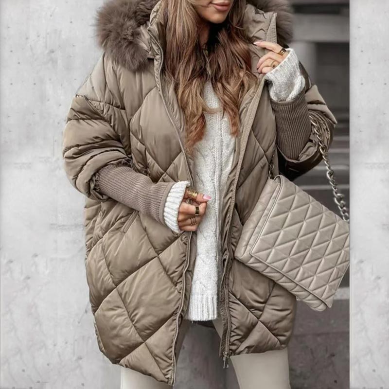 ❄️Winterschlussverkauf❄️ Damen Parka Mantel mit Strickärmeln und Patchwork