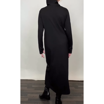 🎅Weihnachtsvorverkauf✨Modisches einfarbiges Maxikleid für Damen mit drei Reißverschlüssen