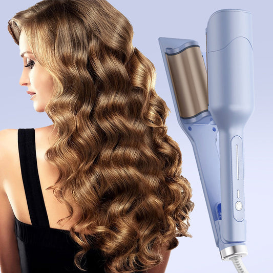 🔥🌸Deep U Egg Curling Wand - 28mm Wasser Wellen + Milliarden von negativen Ionen, 3 Minuten zu entspannen Französisch faul Locken vibe