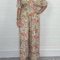 💥2025 Neu V-Ausschnitt Floral Print Damen Kurzarm Jumpsuit