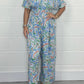 💥2025 Neu V-Ausschnitt Floral Print Damen Kurzarm Jumpsuit