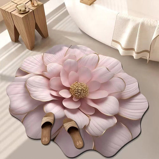 ⏳Begrenzte Zeit 50% Rabatt💥3D-geformte Blume Kieselgur saugfähige Bodenmatte