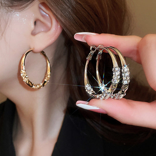 🌸🌸🌸Der Vorverkauf läuft!!! Wer zuerst kauft, bekommt zuerst!！！Circle Earrings with Zirconia