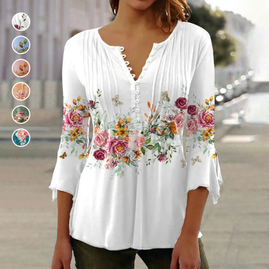 🔥2025 Neue Bestseller🔥 Damen bedrucktes Rundhalsshirt