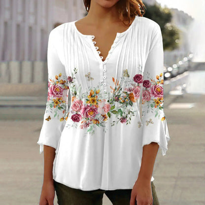 🔥2025 Neue Bestseller🔥 Damen bedrucktes Rundhalsshirt